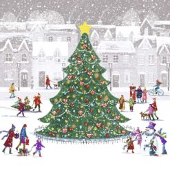 Village Tree in Colour - Make-A-Wish UK Charity Christmas Cards - Pack of 10