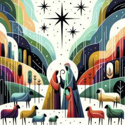 Shepherds and Sheep - NSPCC Charity Christmas Cards - Pack of 10