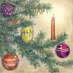 Vintage Decorations on the Tree - Hospice UK Charity Christmas Cards - Pack of 10