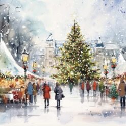 Snowy Market -  MIND Charity Christmas Cards - Pack of 10