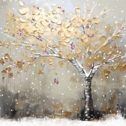 Golden Tree and Robin - Help for Heroes Charity Christmas Cards - Pack of 10