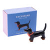 Dachshund Ring holder for holding your rings. Comes in blue box.
