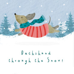Dachshund Through the Snow - Lymphoma Action Charity Christmas Cards - Pack of 10