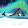 Whales and Northern Lights - World Wildlife Fund Charity Christmas Cards - Pack of 10