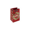 Small red Christmas gift bag with wreath design