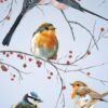 Slim 2025 calendar featuring beautiful illustrations of garden birds by renowned artist Polllyanna Pickering.
