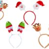 A selection of Christmas head bopper headbands including reindeers, Santa and Snowmen.