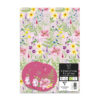Flat pack of floral wrapping paper sheets and matching gift tags.