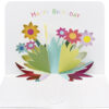 Greeting card with a pop out bunch of flowers.