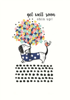 Chin Up Frank & Bouquet Get Well Soon Card