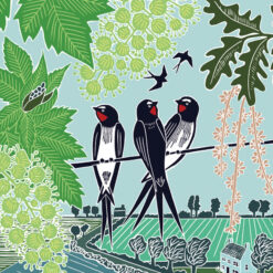 Swallows on a Line Single Card