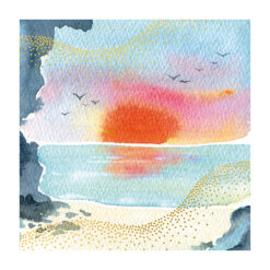 Sunset over Sea Single Card