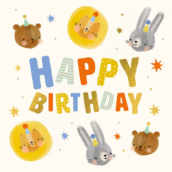 Happy Birthday animal Characters Single Card