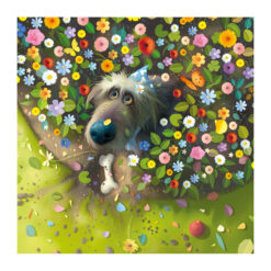 Toby in Flowerbed Single Card