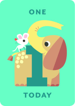 Zig Zag Zoo Age 1 Birthday Single Card