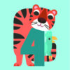 Zig Zag Zoo Age 4 Birthday Single Card