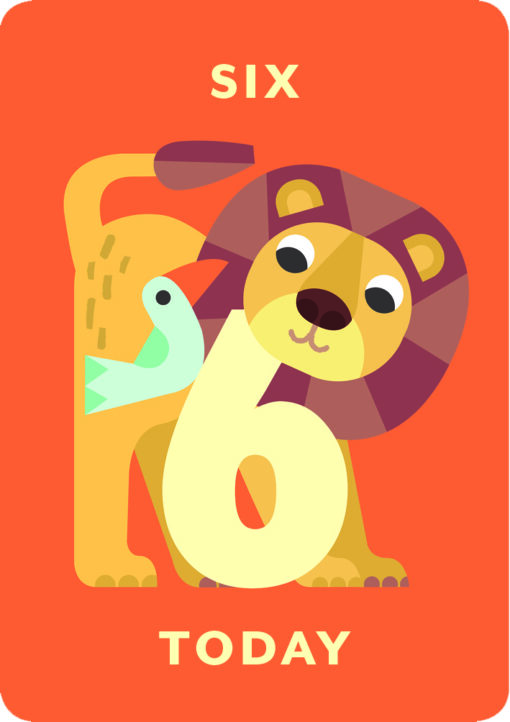 Zig Zag Zoo Age 6 Birthday Single Card