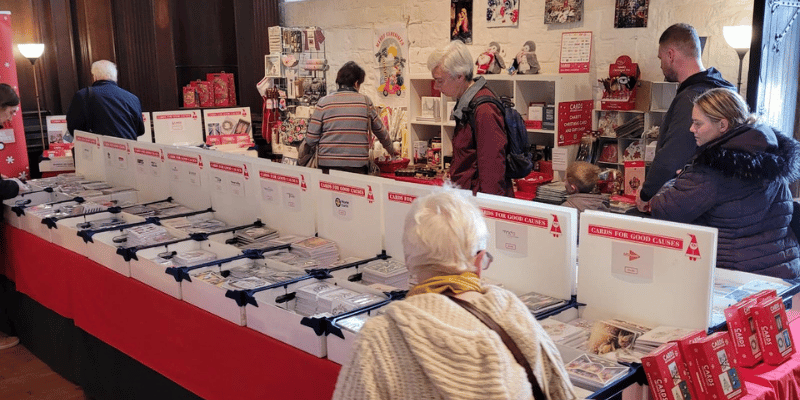 A photograph from Cards for Good Causes pop up shop in Hereford.