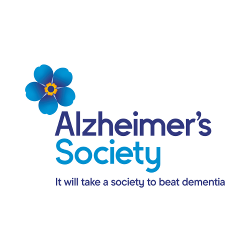 Alzheimer's Society Charity logo with strapline 'It will take a society to beat dementia.'