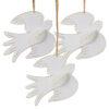 Beautiful hanging decoration of a white dove with honeycomb design