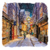 Christmas card with a drawn image of the Shambles in York