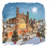 Christmas card with an image of Holy Trinity Church in snowy Slone Square