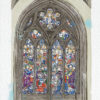 Christmas card featuring an illustration of a stained glass window in All Saints Church, Kingston.