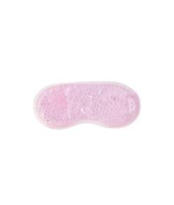A pink gel eye mask filled with pink beads.