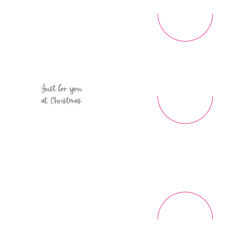 The inside of this Christmas money wallet with three curved slots for holding notes or vouchers and the printed message “Just for you at Christmas” in cursive font.