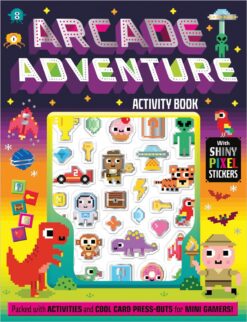 Arcade Adventure Activity Book full of activities, press outs and stickers in a gaming theme.