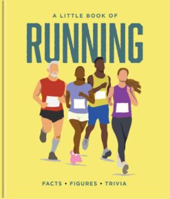 Yellow book titled 'A Little Book of Running' with an illustration of four men and women running together.
