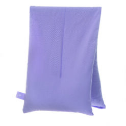 A purple body wrap folded in half. The wrap is infused with lavender oil.