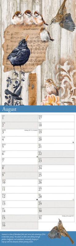 Slimline 2026 calendar with images by Pollyanna Pickering. This image shows a page from the calendar.