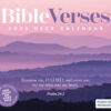 This is the Front cover of this 2026 Bible Verses Desk Calendar with a purple mountain scene and Psalm 26:2 quote.