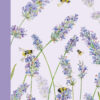 This is the front cover of this 2026 Lavender diary featuring a drawing of Lavender stems in bloom with bees hovering nearby. 2026 is displayed in the top right corner.