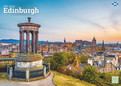 A5 2026 Calendar featuring iconic images of Edinburgh. Front cover includes an image of Dugald Stewart Monument