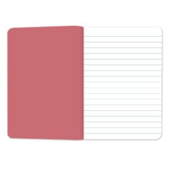 Inside of this notebook showing its plain white lined pages.