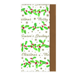 Festive tissue paper with holly and berry print, ideal for Christmas wrapping and seasonal packaging