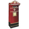 This is a bottle bag shaped in a traditional red post box design