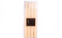 Pack of 4 Taper Ivory Dinner Candles.