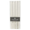 A pack of 4 white, twisted dinner candles.
