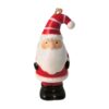 Small ceramic Santa decoration with hanging loop.