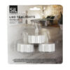 A pack of three LED tea lights.