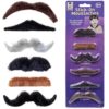 A pack of six different stick on moustaches.
