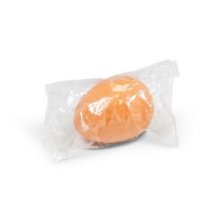 A bouncy egg toy in a clear plastic wrapper.
