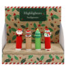 Novelty Christmas Themed Highlighter pens. 4 Assorted designs - Santa, Snowman, Reindeer and Christmas Tree.