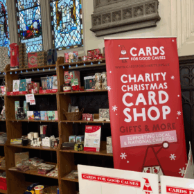 Cards for Good Causes pop up charity Christmas shop.