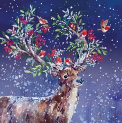 Foliage Antlers Charity Christmas Cards