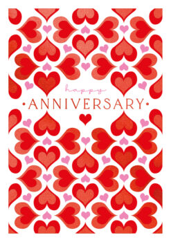 Anniversary Tiled Hearts Single Card