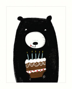 Bear & Cake Single Card